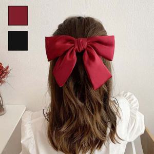 여성 데일리 페션 예쁜 리본 왕 대형 실크 헤어핀