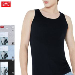 BYC솔리드 순면100% 칼라 민소매런닝3매 BYE1004