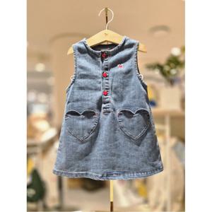 블루독베이비 10 26SS 신상(BL) 하트포켓 데님드레스 (4611440101)