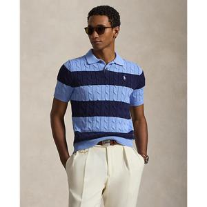 폴로 랄프 로렌 남성 케이블 니트 스트라이프 폴로 칼라 스웨터(MNPOSWE1N820122400)