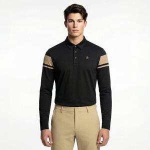 [먼싱웨어] 남성 하이브리드 긴팔티셔츠 블랙 MR121MTL15