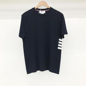 [Thom Browne] 톰브라운 네이비 클래식 피케 립 사이드 인서트 4바 T슈릿 Navy