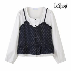 [르샵] 미니 플라워 뷔스티에 레이어드형 블라우스 (BQ1BL016A)