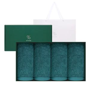 [송월타올]1퍼센테이지 그린빈 200g 40수 코마사 타올 4P 선물세트