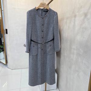 [크레송]아웃포켓   밸티드  트위드  원피스  NBCMOA02BDG