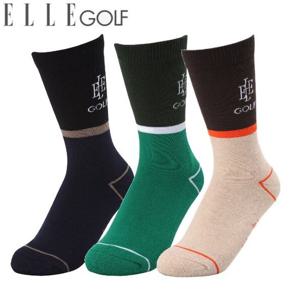 [엘르골프]컬러 블럭 파일 장목 양말 6J68301_DJ