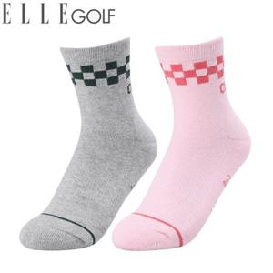 [엘르골프]발목 패턴 파일 중목 양말 6J68351_DJ