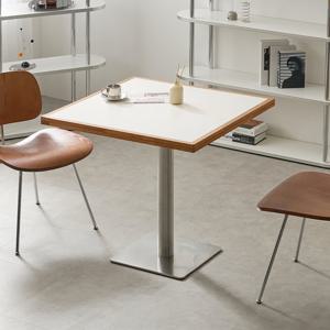 클로 실버 목테 테이블 LPM 고무나무 원목 식탁 카페 업소용 800