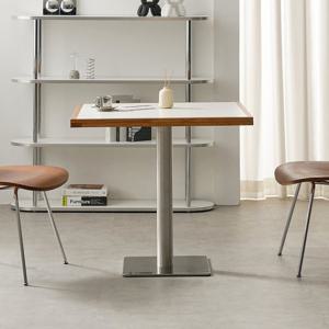 클로 실버 목테 테이블 LPM 고무나무 원목 식탁 카페 업소용 600