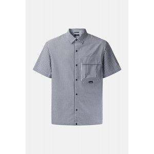 [25SS] [코오롱스포츠]남성 시어서커 깅엄체크 반팔 셔츠 TLSCM25611NAY