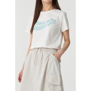 [25SS] [코오롱스포츠]여성 레터링 그래픽 반팔 티셔츠 TVTCM25612IVO