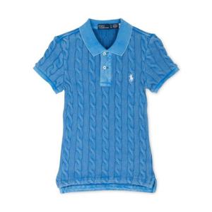 폴로랄프로렌 여성 포니 로고 자수 블루 반팔티 211943010 003