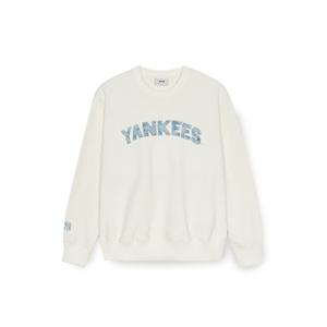 MLB긴팔티 PQJ 3AMTM0551-50CRS 데님라이크 모노그램 레터링 빅럭스 맨투맨 뉴욕양키스