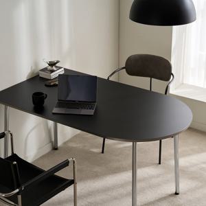 [웨스트프롬] 모던 콤마) LPM 1,000 (800) 식탁, 테이블 (실버도금 Leg) / 반타원