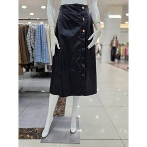 [더아이잗]메탈 버튼 에코 레더 스커트 IN3A0SK02