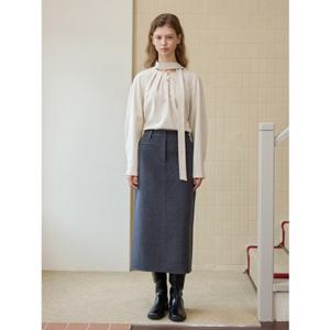 올리브데올리브 (OW5WSA52) 울 혼방 세미 H라인 스커트