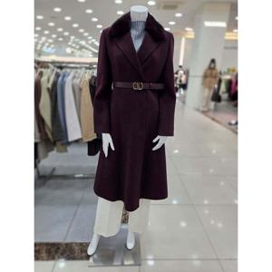 [더아이잗]밍크칼라 A라인 코트 IPCA0CT178BD