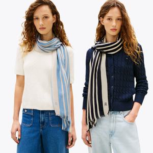 [공식][타미힐피거] 라인 스트라이프 스카프 2종 택1 (T22G1AMF052WT1)