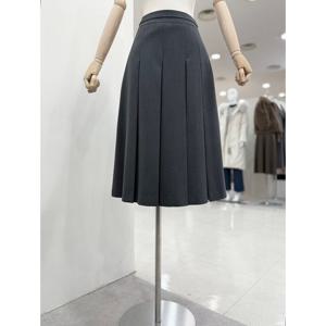 [리스트][LIST] 언밸런스 플리츠 미디 스커트 TWWSKQ50010