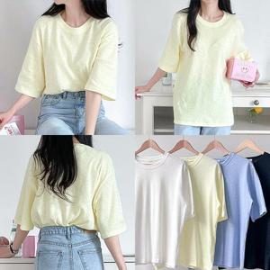 [강물처럼]위쉬몰 SS 골지라운드넥반팔티(K105H305) 빅사이즈 (1