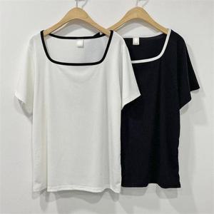 [강물처럼]빅사이즈사랑해요 P361L305 배색스퀘어여리핏반팔티 G