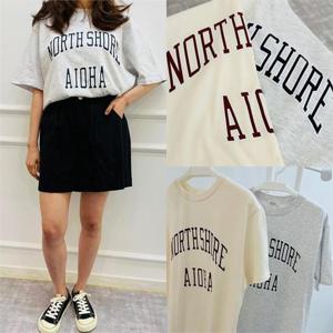 [강물처럼]위쉬몰 GY 노스서핑텍스트반팔티(P253H304) 빅사이즈