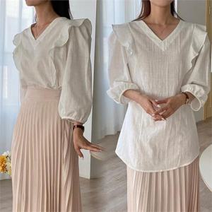 [강물처럼]위쉬몰 GO 린넨7부셔링블라우스(P235H304) 빅사이즈 (