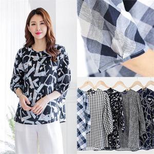 [강물처럼]위쉬몰 BZ 패턴7부인견블라우스(J660H304) 빅사이즈 (
