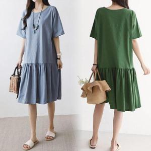 [강물처럼]위쉬몰 EM 코튼셔링훌반팔원피스(A440H304) 빅사이즈