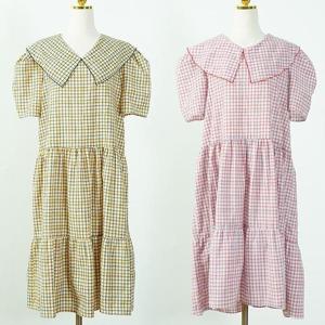 [강물처럼]위쉬몰 CM 체크빅카라반팔원피스(G765H304) 빅사이즈