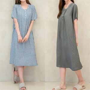 [강물처럼]빅사이즈사랑해요 J085L303 쿨링인견반팔원피스 BZ (9