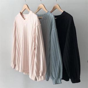 [강물처럼]빅사이즈사랑해요 G512L302 스판브이넥니트긴팔티 SS