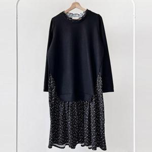 [강물처럼]빅사이즈원피스 V796L512 실키잔꽃레이어원피스 BS (4