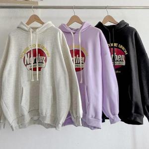 [강물처럼]빅사이즈티 V797L512 기모어반프린팅후드티 NM (43928