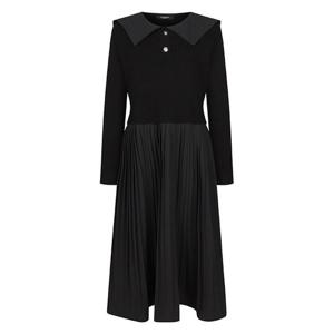 [레코브][레코브] 우븐 배색 주름 카라 원피스(LK31D3OP504X)