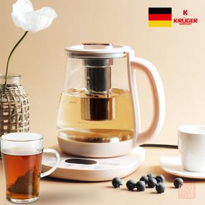 1.8L 대용량 멀티 유리 티포트 SUS304 스텐 전기 무선 커피 포트 주전자 분유포트 전기포트 KRK-1843CY