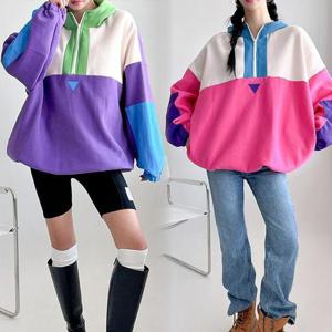 [강물처럼]위쉬몰 PO 슈가배색집업아노락티(T348H510) 빅사이즈