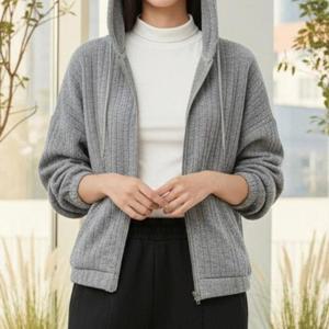 [강물처럼]아이우먼 여리핏줄지후드가디건 SMV599M511 빅사이즈