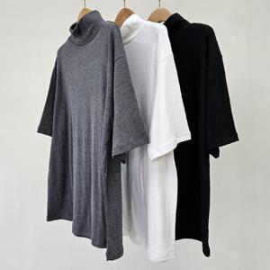 [강물처럼]빅사이즈티 T105L511 베이직반폴라기모반팔티 LD (425