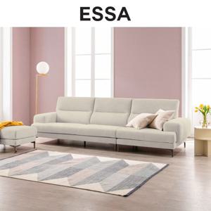 [에싸] 밀란 4인 베티버 천연 면피 소가죽 소파+스툴