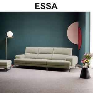 [에싸] 밀란 3.5인 베티버 천연 면피 소가죽 소파+스툴