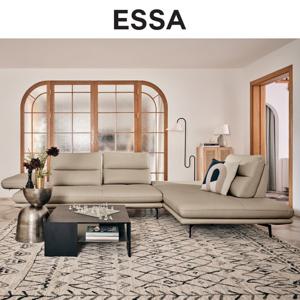 [에싸] 다즈 4인 오픈코너형 스윙기능 베티버 천연 면피 소가죽 소파