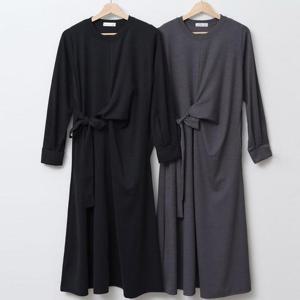 [강물처럼]빅사이즈원피스 V506L510 랩리본매듭찰랑원피스 SM (4