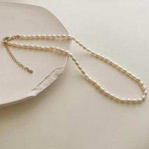 탄생석 담수진주 목걸이 요즘 힙한 자연주의 선물용 연장고리