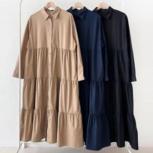 [강물처럼]빅사이즈원피스 V537L510 로맨틱캉캉셔츠원피스 AR (4