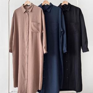 [강물처럼]빅사이즈원피스 V539L510 필수소장롱셔츠원피스 AR (4