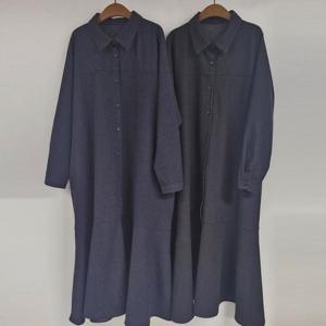 [강물처럼]빅사이즈원피스 V520L510 단추롱라인카라원피스 SM (4