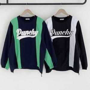 [강물처럼]빅사이즈티 V459L510 스포티줄배색펀치맨투맨 PO (422