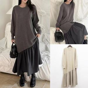 [강물처럼]위쉬몰 LT 사선플레어니트원피스(V489H510) 빅사이즈