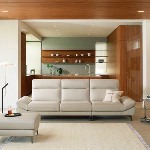 [다우닝] 피아 4인 전체 천연가죽 소파